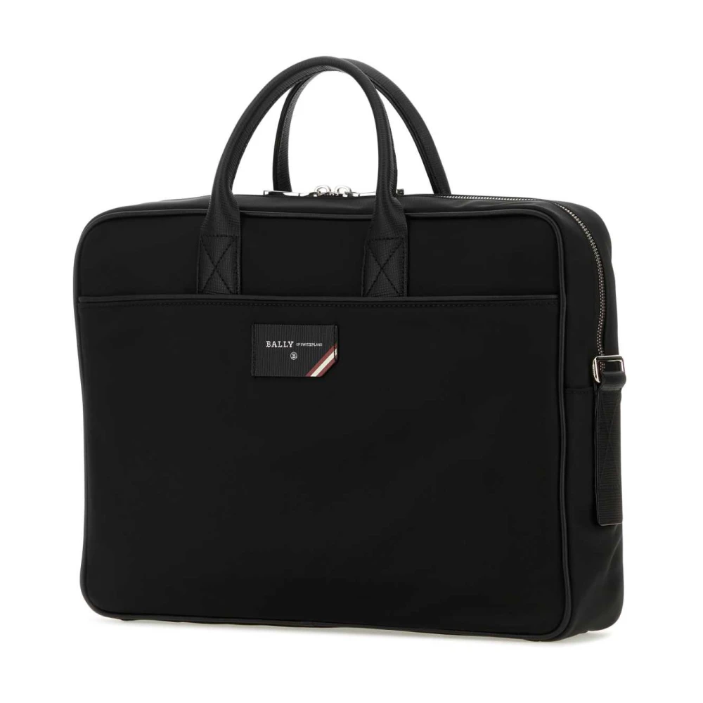 Bally Nylon Aktetas met Handvat en Riem Black Heren