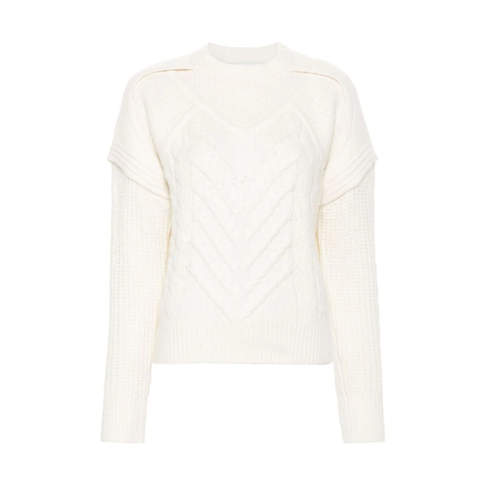 IRO Chunky Gebreide Trui met Ronde Hals White Dames
