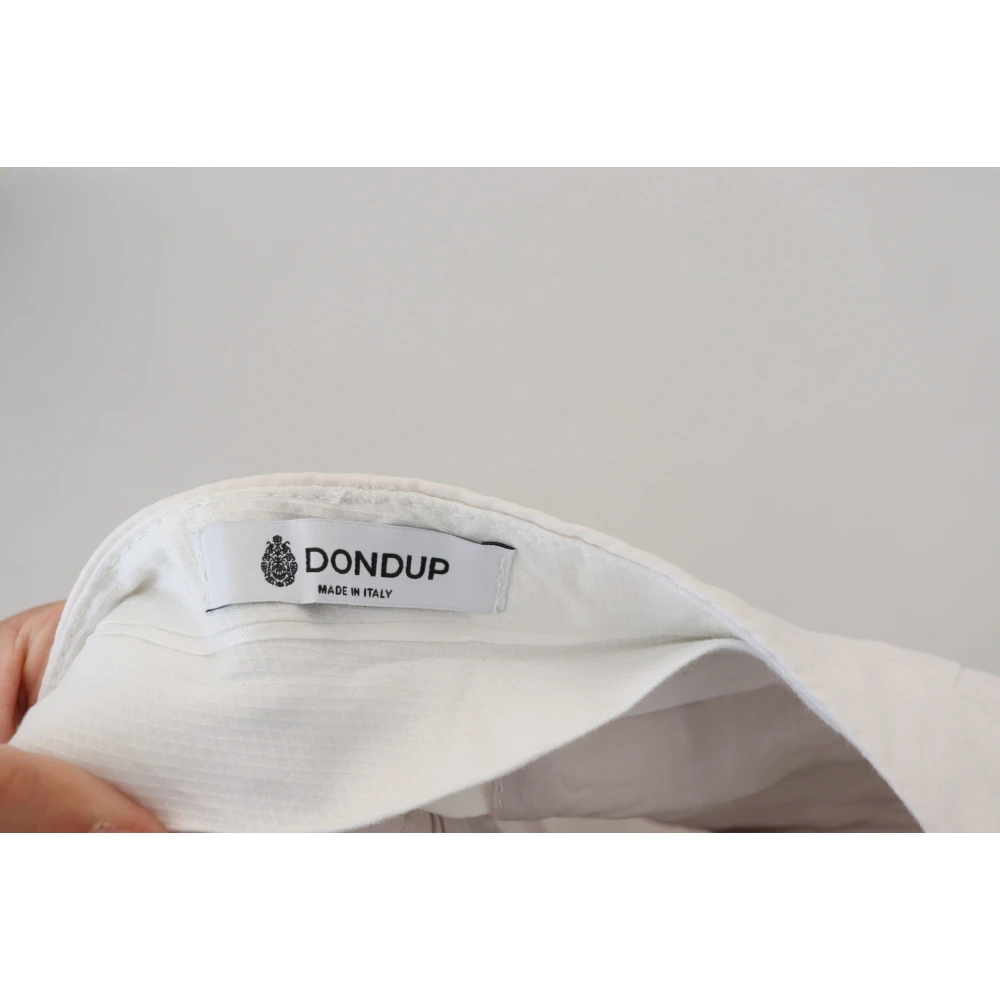 Dondup Witte hoge taille taps toelopende broek White Dames