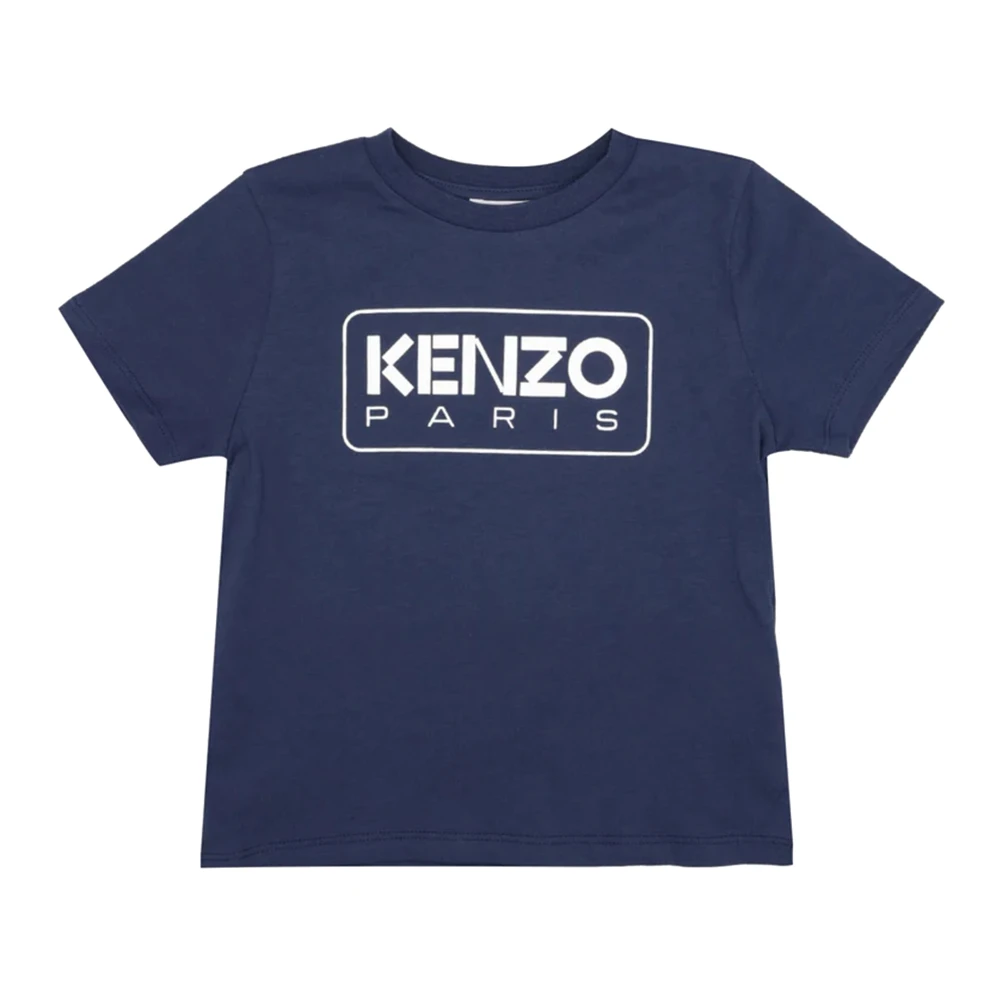 Kenzo Biologisch Katoenen Bedrukt Ronde Hals T-shirt Blue Unisex