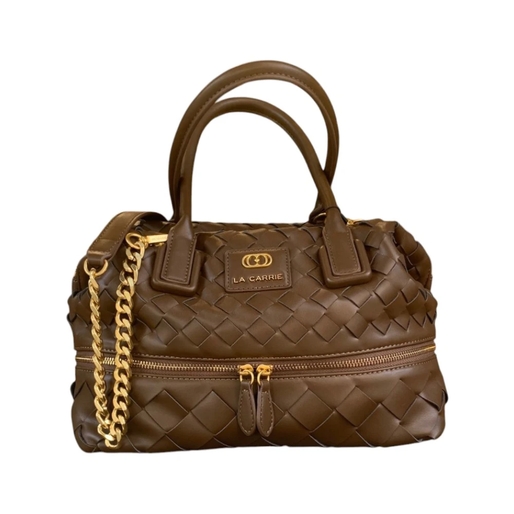 La Carrie Stijlvolle Leren Tas Brown Dames