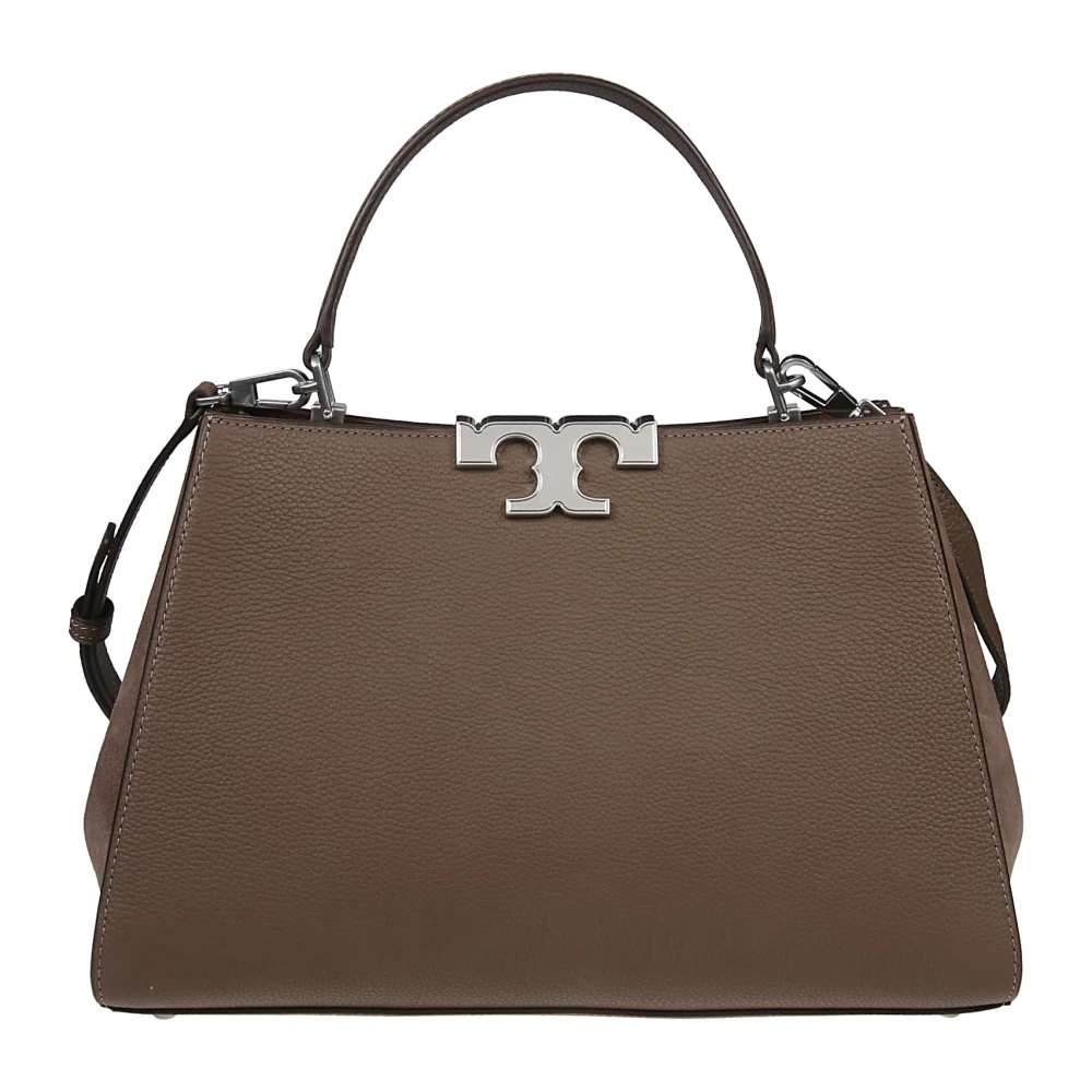 TORY BURCH Eleanor Pebbled Stachel Tas Brown Dames