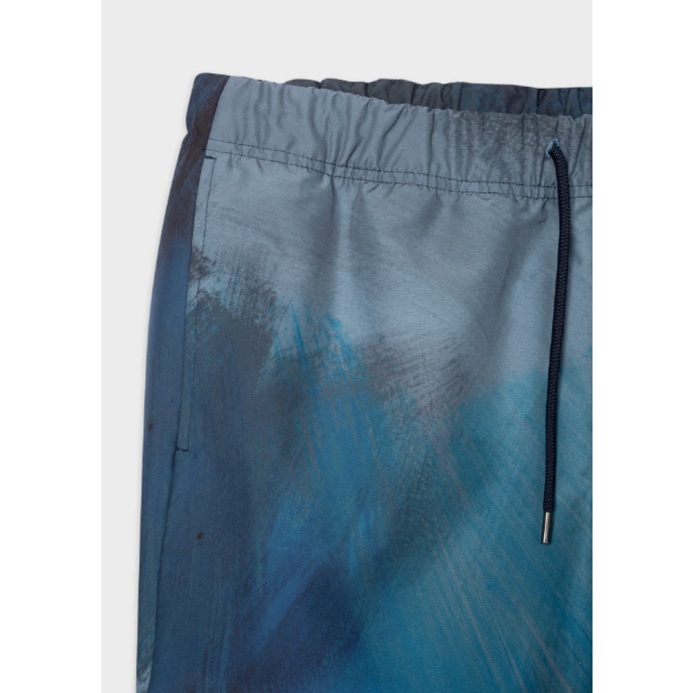 PS By Paul Smith Print Shorts met Kwaststreep Blue Heren