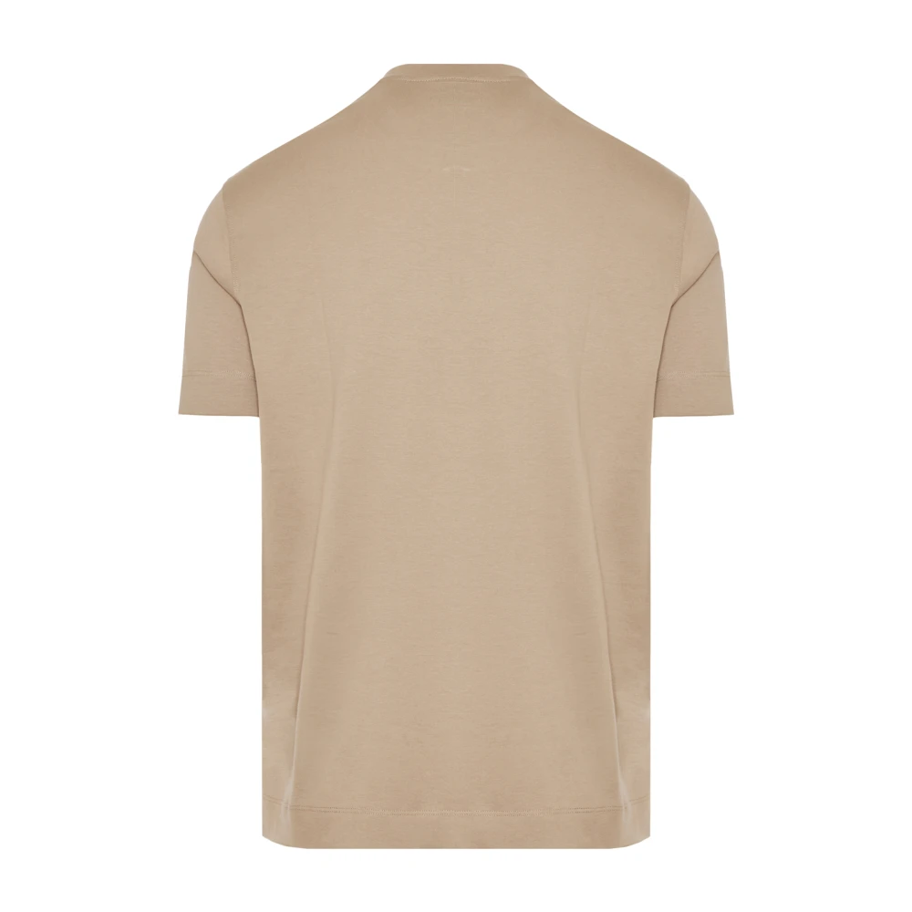 Emporio Armani Katoenen T-shirt met 3D Design Beige Heren