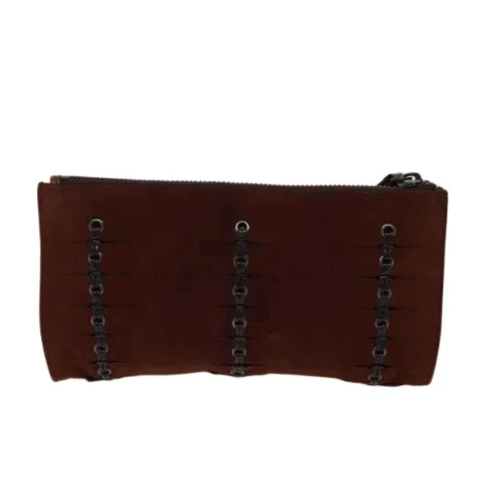 Gucci Vintage Pre-owned Suede pouches Brown Dames