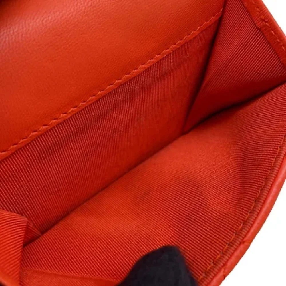 Chanel Vintage Pre-owned Leather wallets Orange Dames