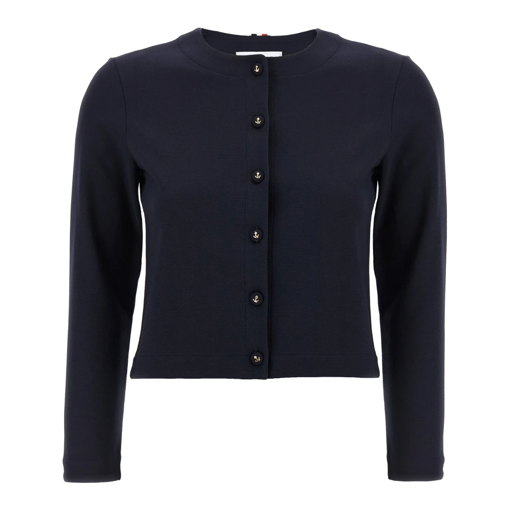 Thom Browne Women's Blue Cardigans, L, Milan Stitch Cardigan