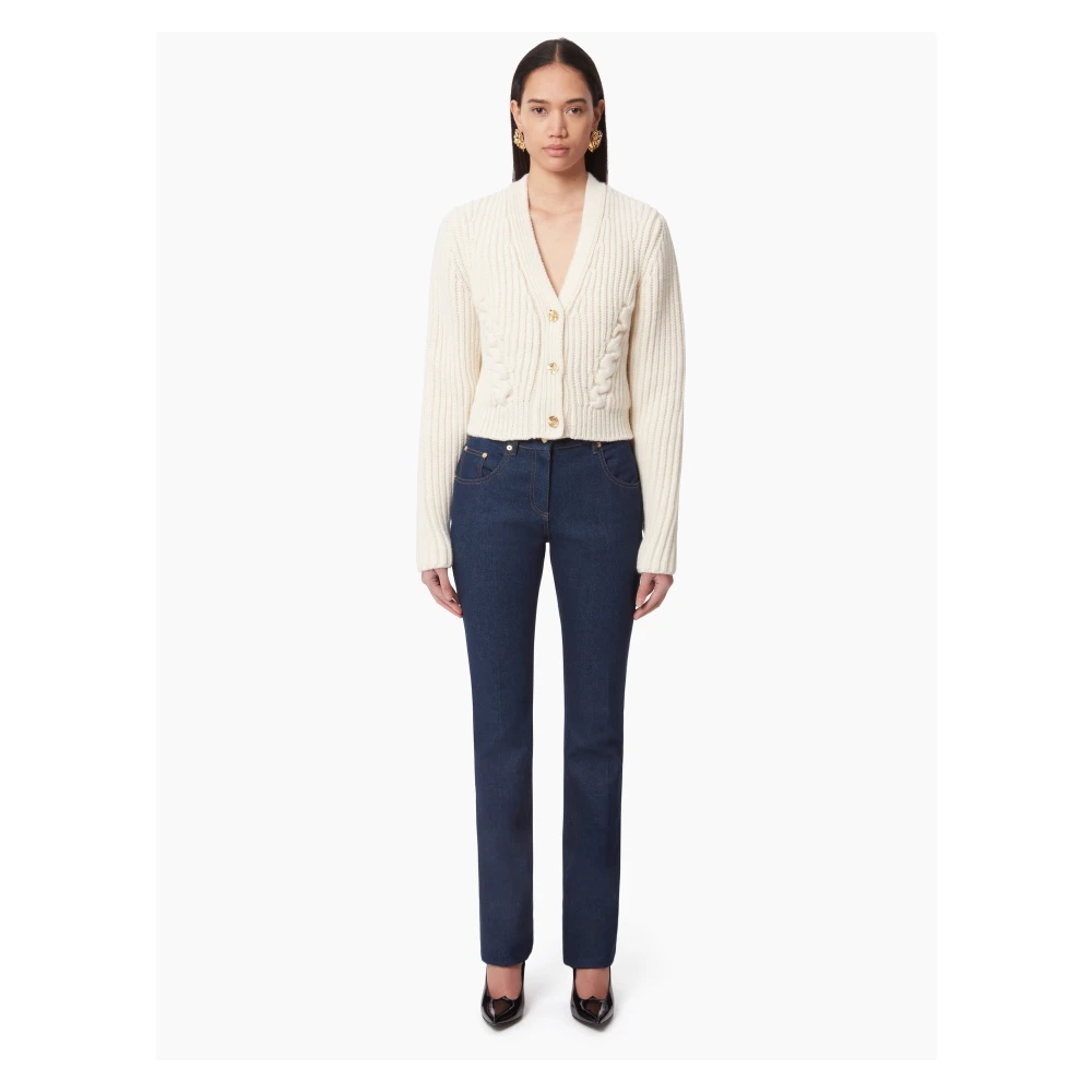 Nina Ricci Beige V-hals Gebreide Vest Beige Dames