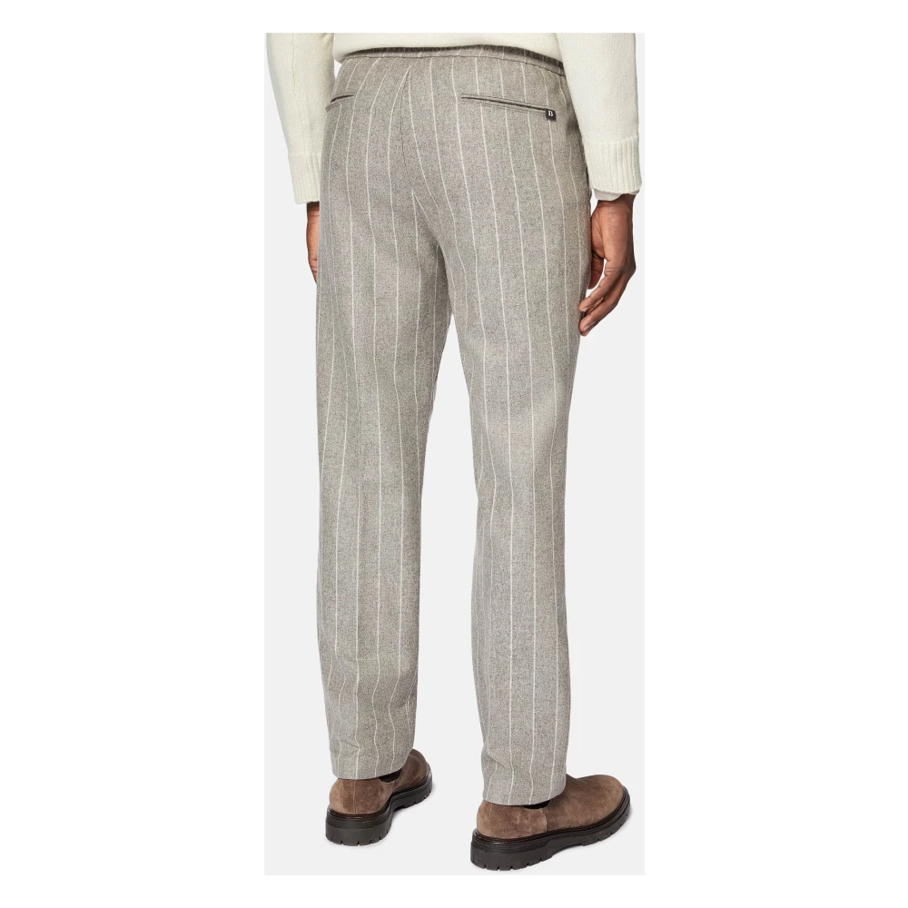 Boggi Milano City Broek in Pinstripe Flanel Gray Heren