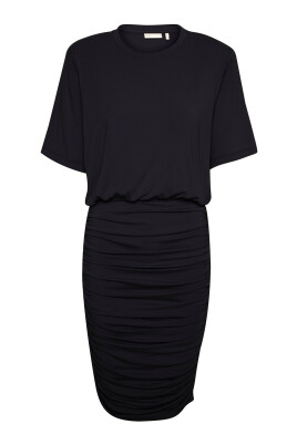 black-short-dress-with-draped-skirt