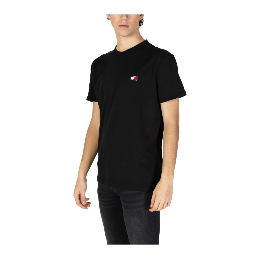 Tommy Jeans Zwart Katoenen Ronde Hals T-shirt Black Heren