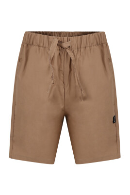 shorts-casual-en-coton-marron-avec-patches-logo