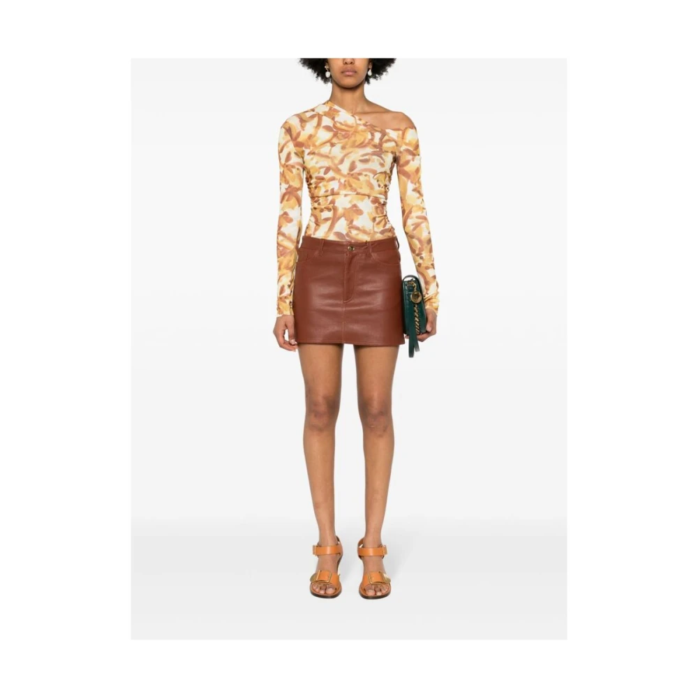 ETRO Leather Skirts Brown Dames