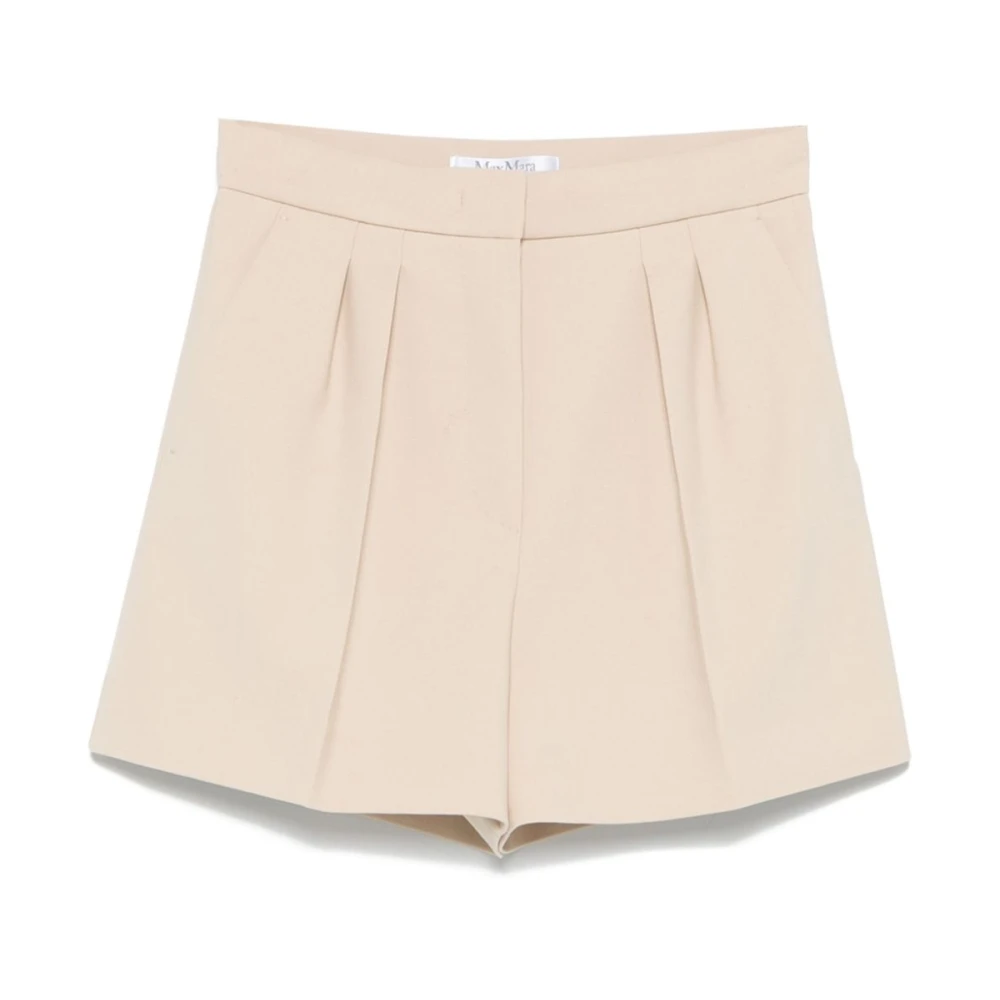 Beige Plisserte Shorts med Lommer