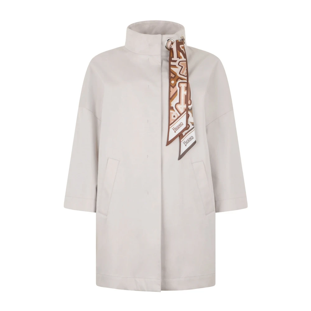 Herno Women's White Light Jackets, L, Cotton Coat