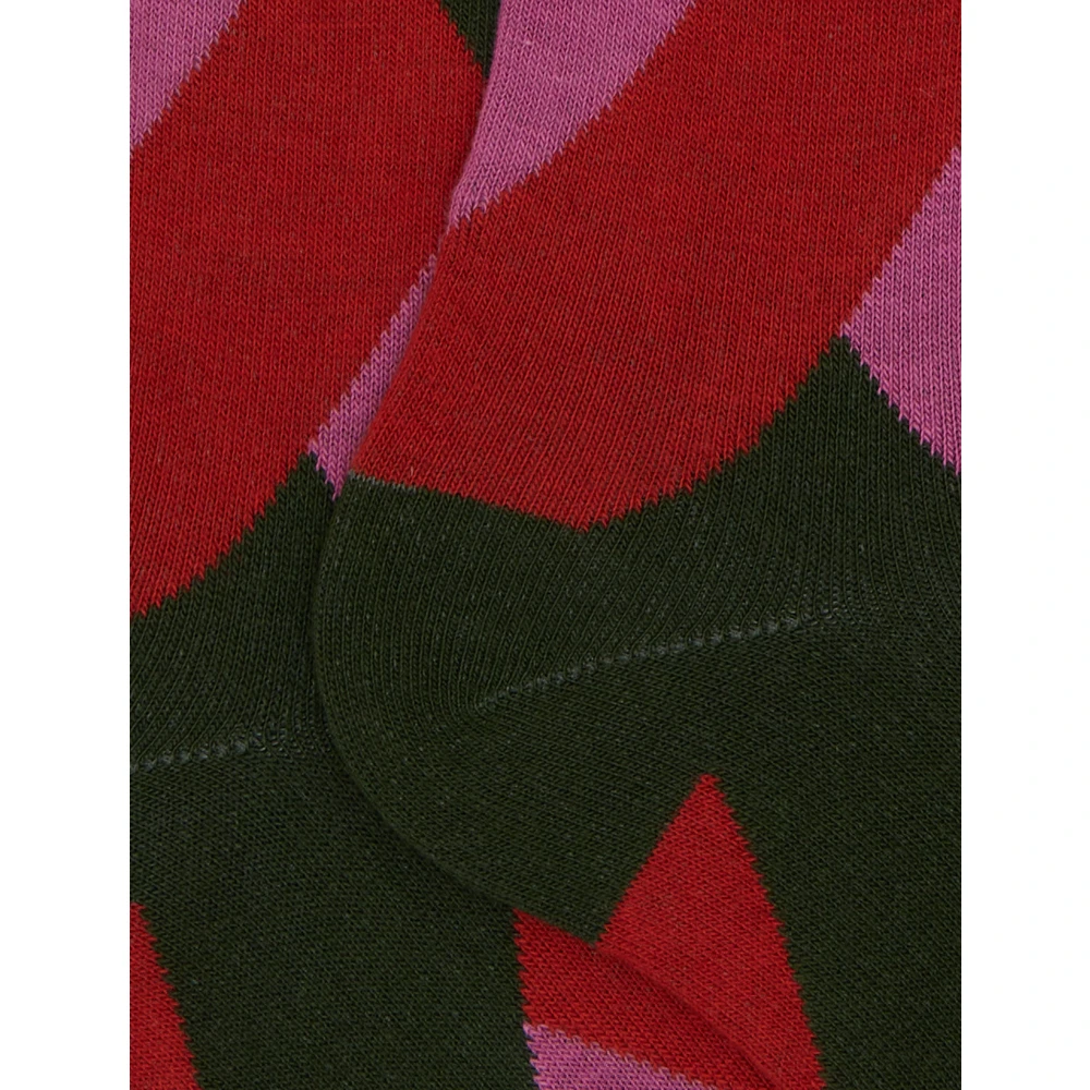 Gallo Lange groene katoenen sokken voor heren met gekleurd geometrisch motief Multicolor Heren