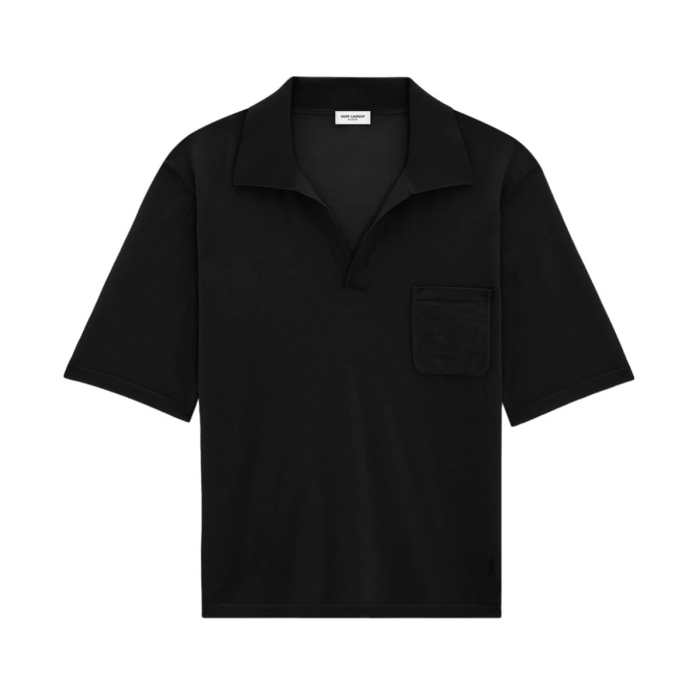 Saint Laurent Polo Shirts Black Heren