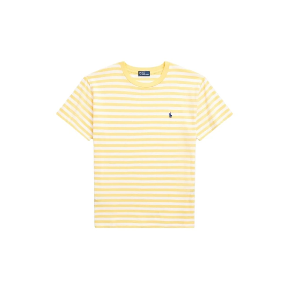 Ralph Lauren Gestreept Jersey T-shirt in Chrome Yellow White Yellow Dames