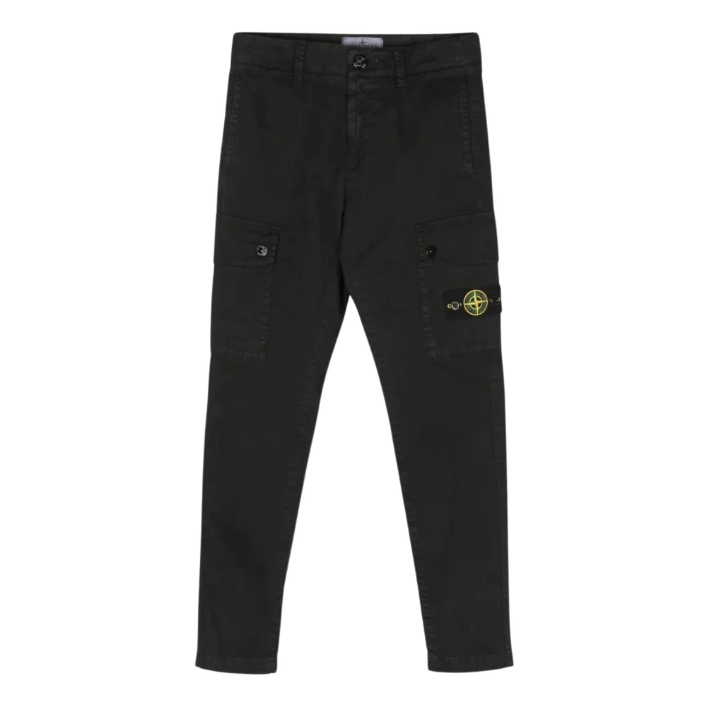 Stone Island Svarta Cargobyxor Barnstil Black, Pojke