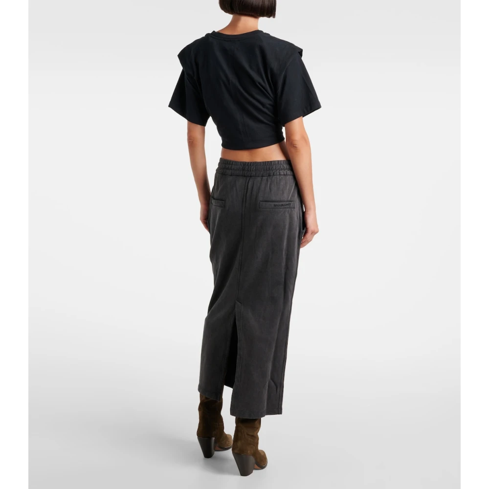 Isabel Marant Étoile Noreen Rok Elegant Beige Katoen Black Dames
