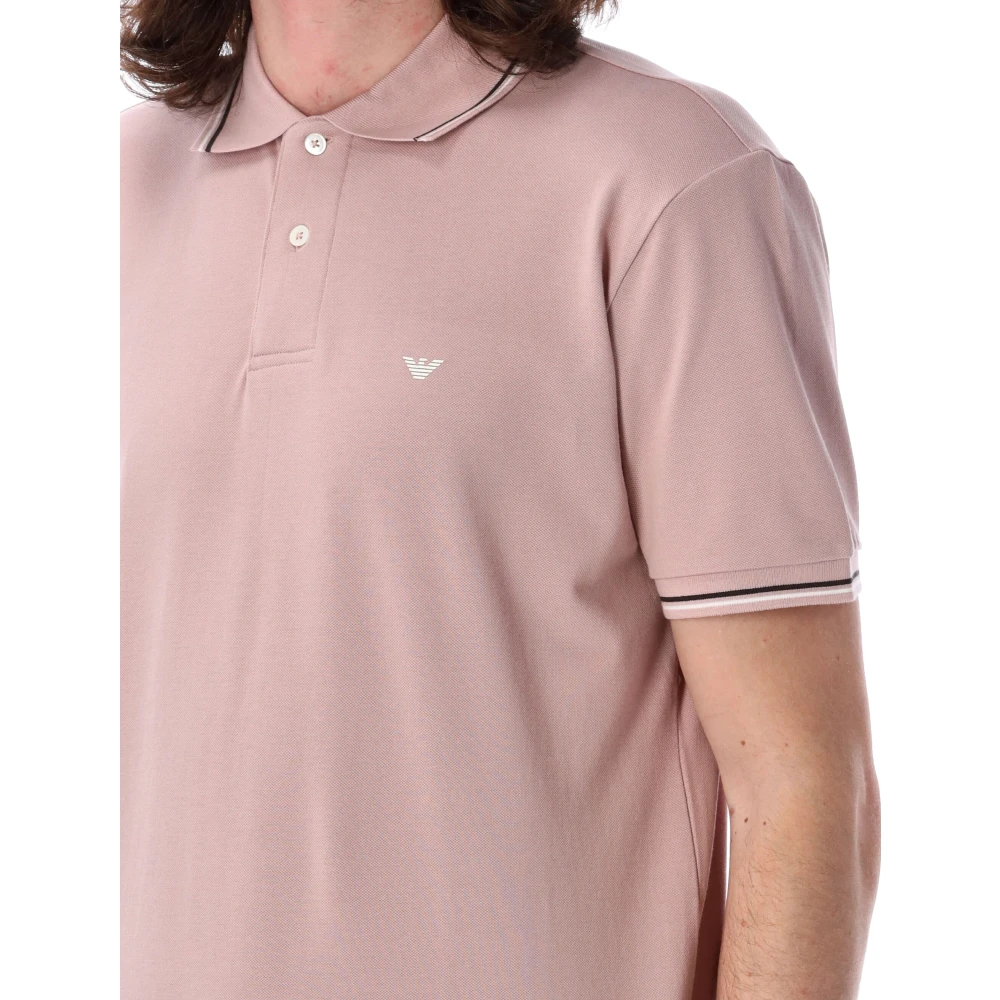 Emporio Armani Klassieke Polo Shirt voor Mannen Pink Heren