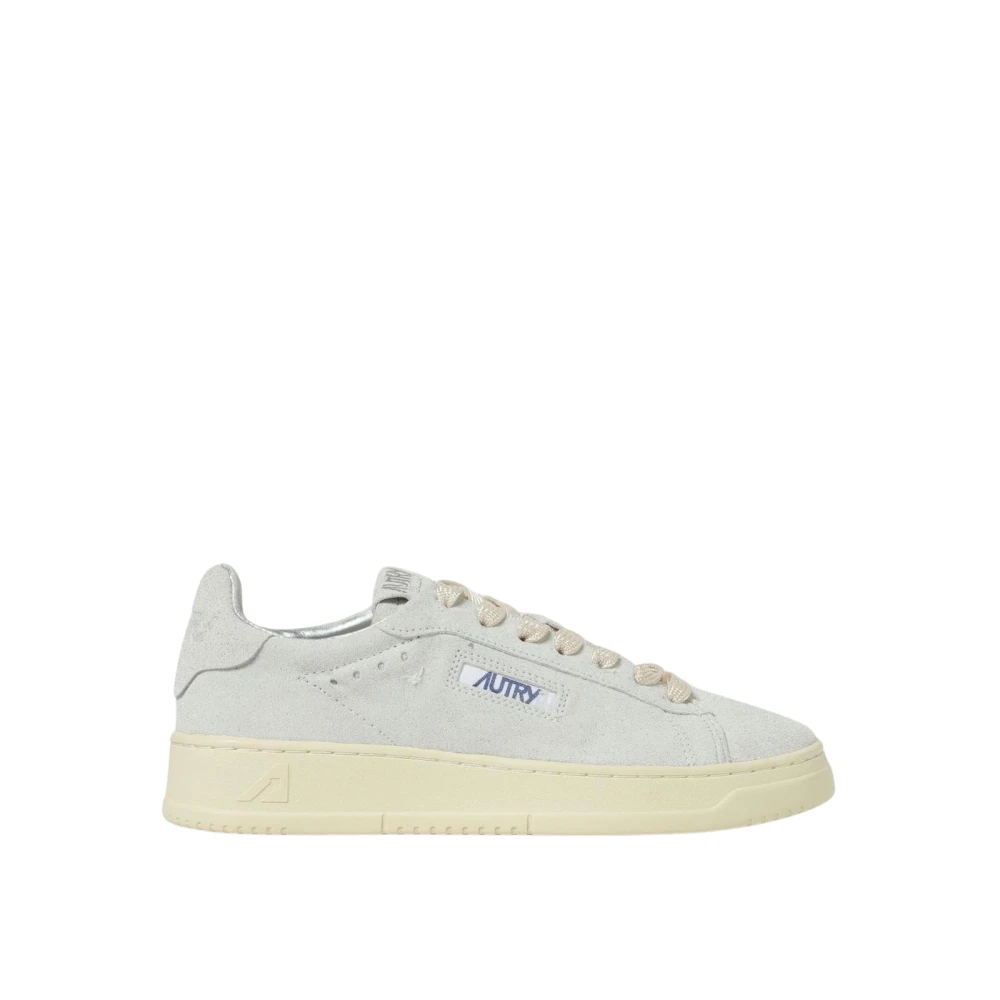 Autry Women's White Sneakers, 8 Uk, Low Top Suede Trainers