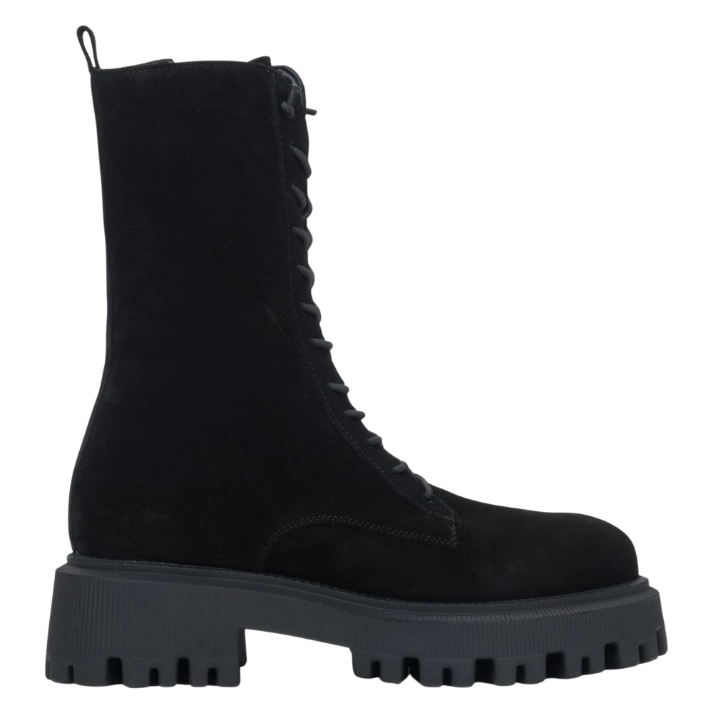 Estro Women's Black Ankle Boots Made Of Premium Italian Genuine Velour Er00117936