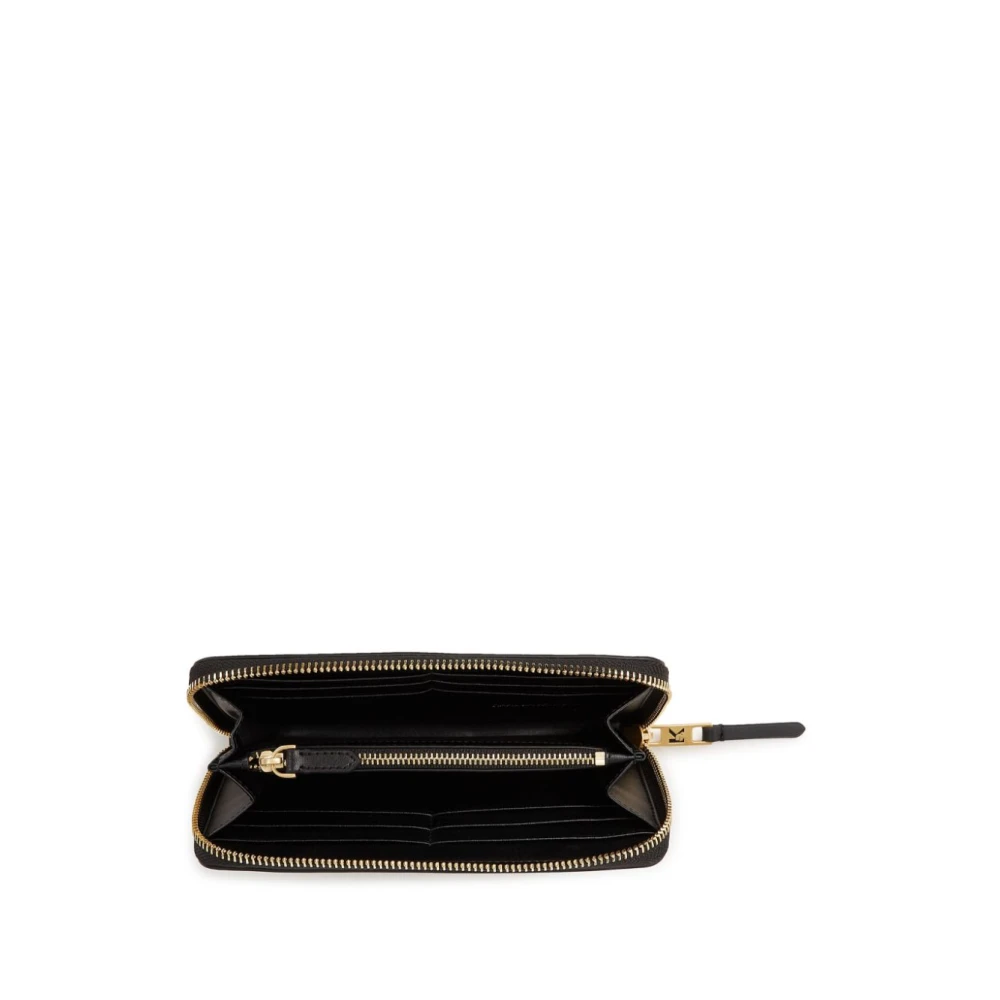 Karl Lagerfeld Zwart Continentaal Portemonnee MET Gouden Logo Black Dames