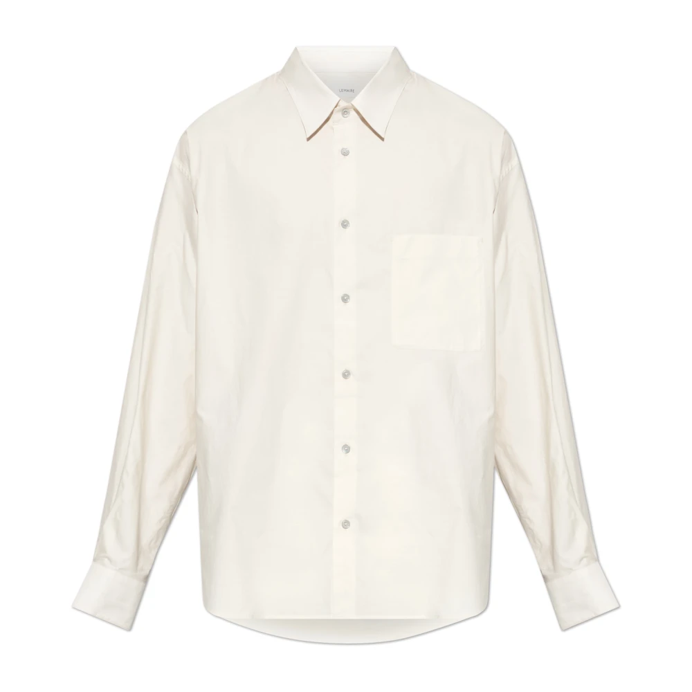 Lemaire Hombre Beige - Camisa Regular De Algodón Y Seda Lavada - Shirts - L
