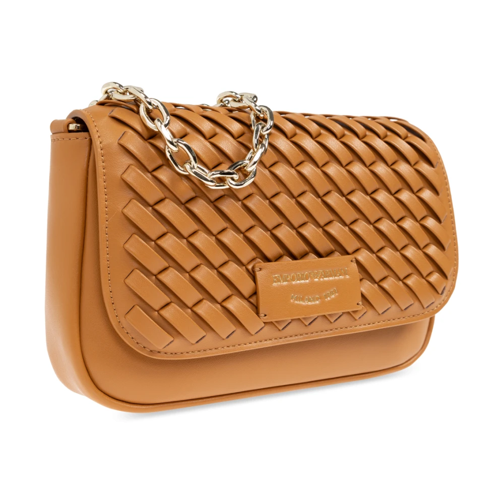 Emporio Armani Schoudertas met decoratieve weefsel Beige Dames