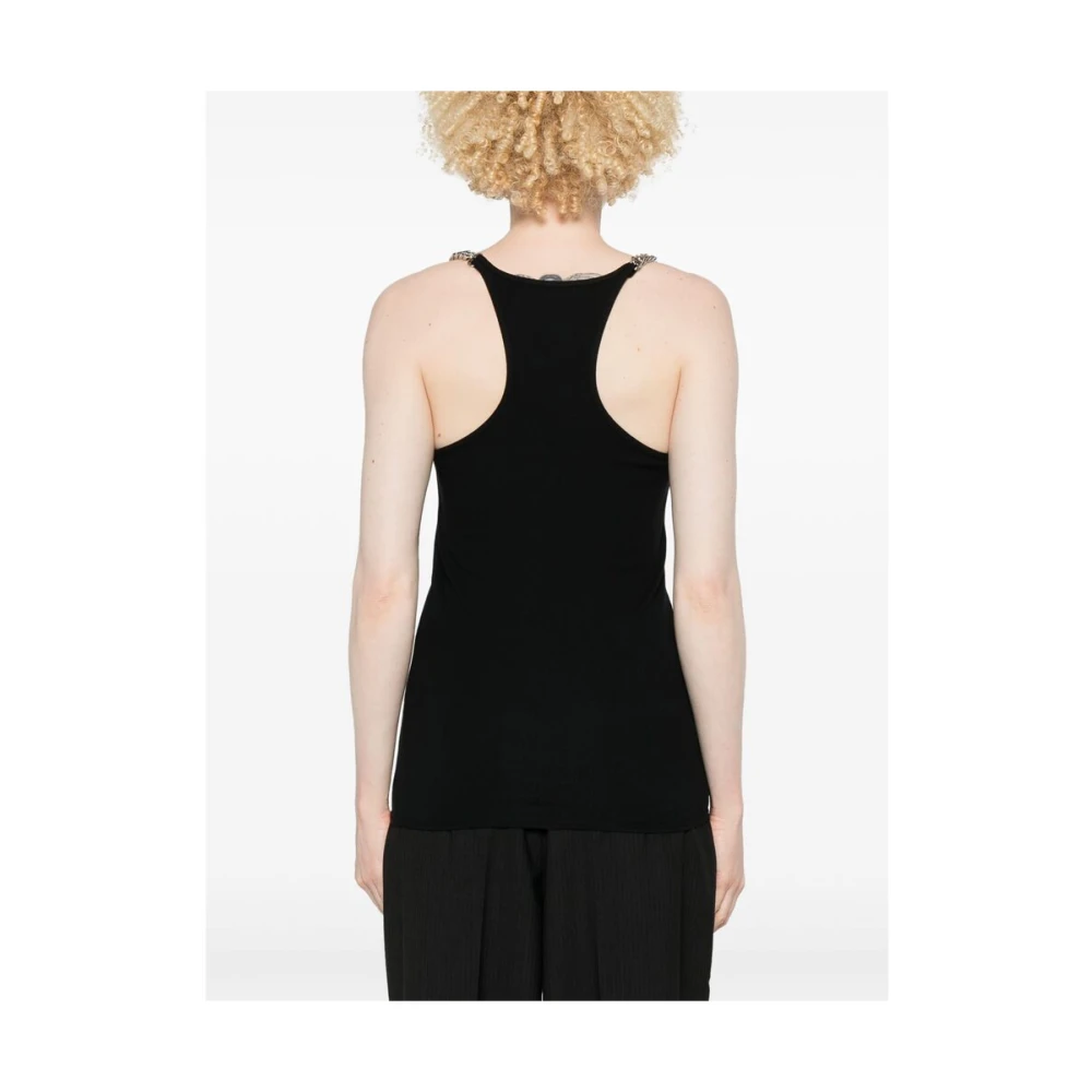Stella Mccartney Zwarte Mouwloze Racerback Top Black Dames