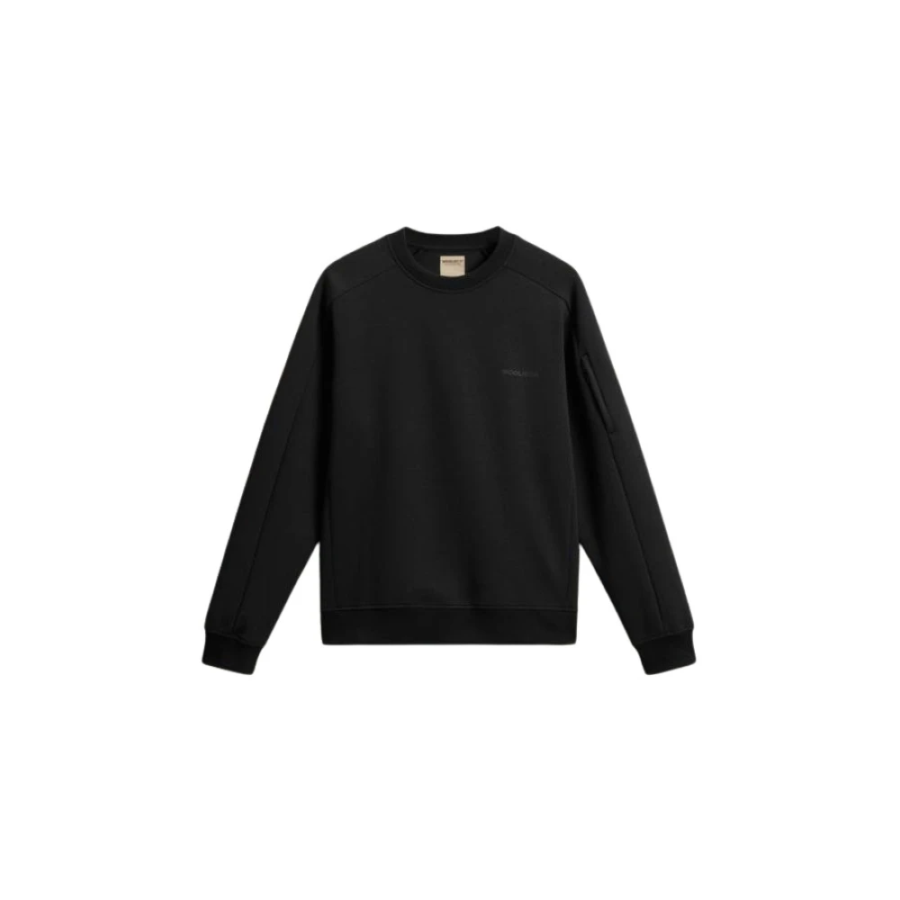 Woolrich Tech Crewneck voor ultiem comfort Black Heren