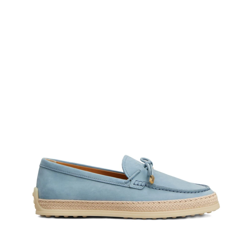 Tod's Women's Blue Braided-Trim Loafers - Loafers - 8 Uk - Shoes