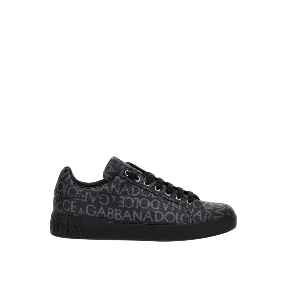 Dolce & Gabbana Logo Print LowTop Sneakers Heren Schoenen Zwart