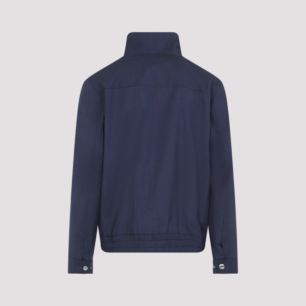 BRUNELLO CUCINELLI Blauwe Wollen Jas Ss25 Blue Heren