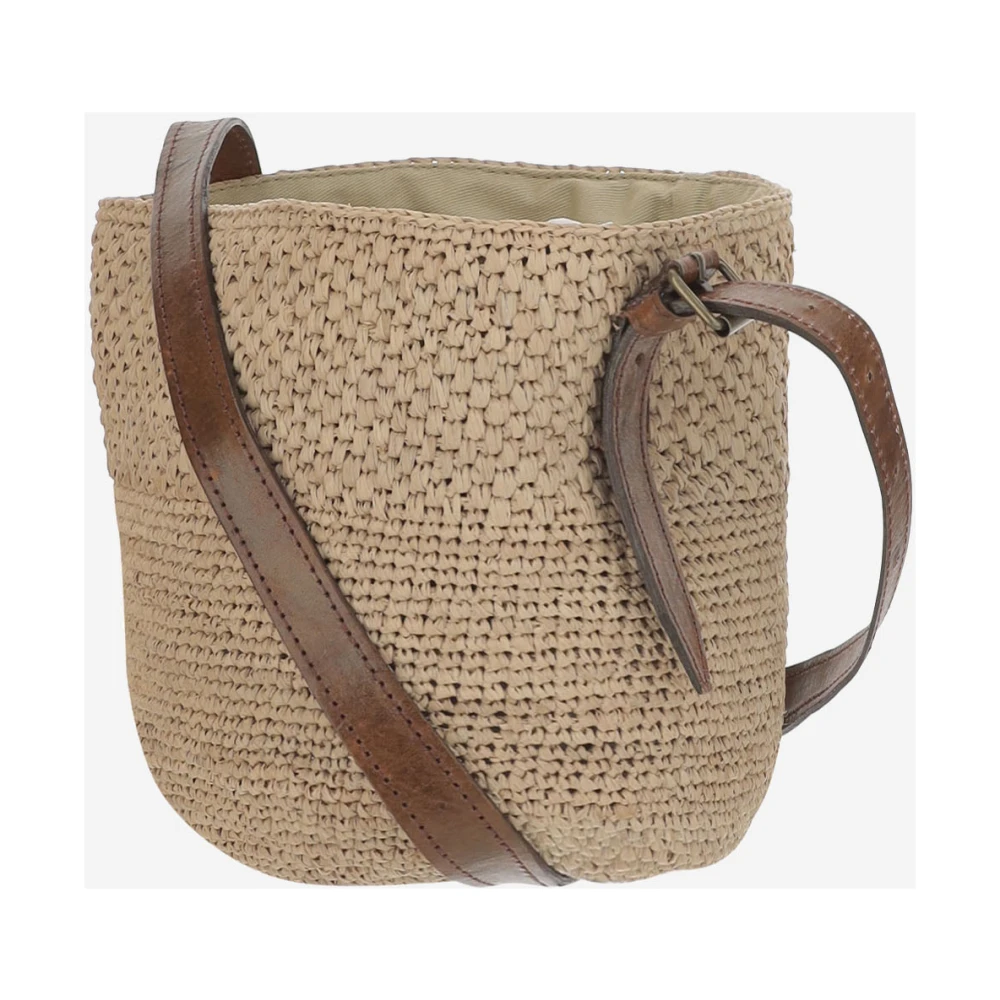 Ibeliv Schoudertas gemaakt van natuurlijke raffia. Interne trekkoordsluiting. Eén verstelbare leren schouderband. Enkel compartiment. Gemaakt in Madagaskar. Samenstelling: 100% raffia. Beige Dames