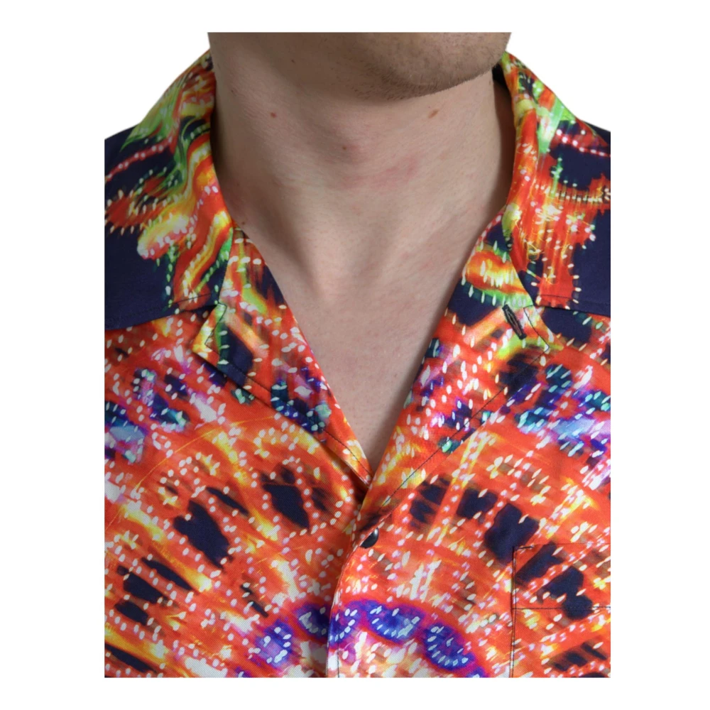 Dolce & Gabbana Zijden shirt met sterrenprint Multicolor Heren