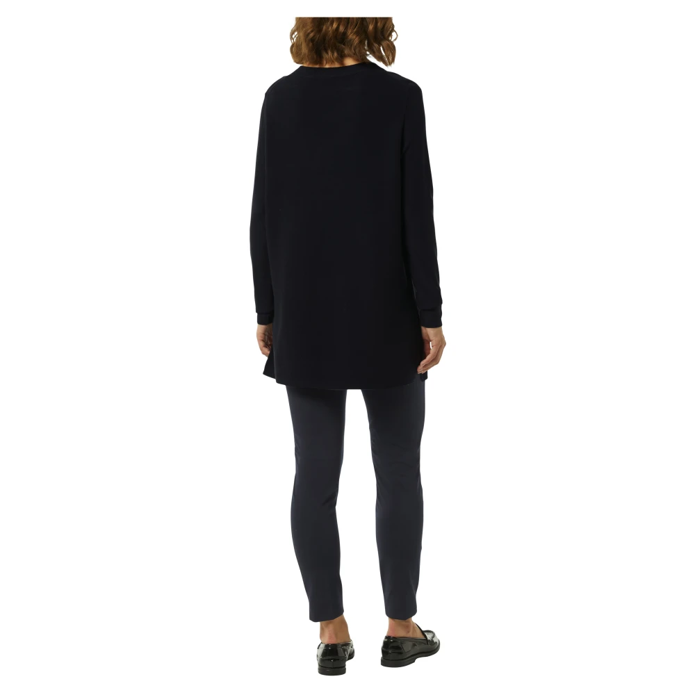 comma Fijngebreide trui met zijsplit Blue Dames