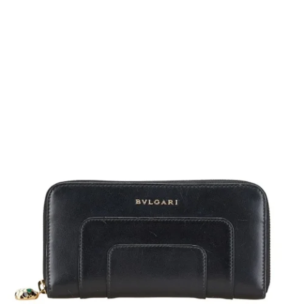 Bvlgari Vintage Pre-owned Leather wallets Black Dames