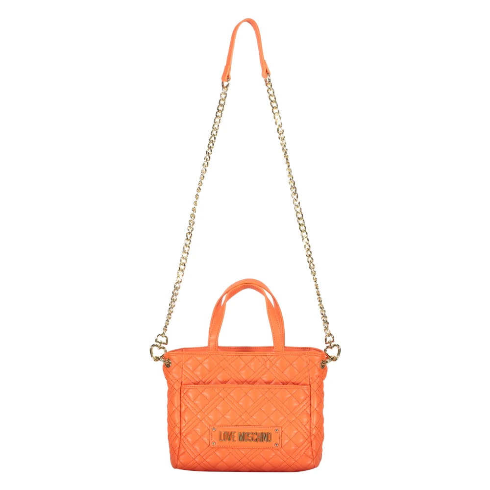 Love Moschino Gewatteerde Handtas met Afneembare Clutch Orange Dames