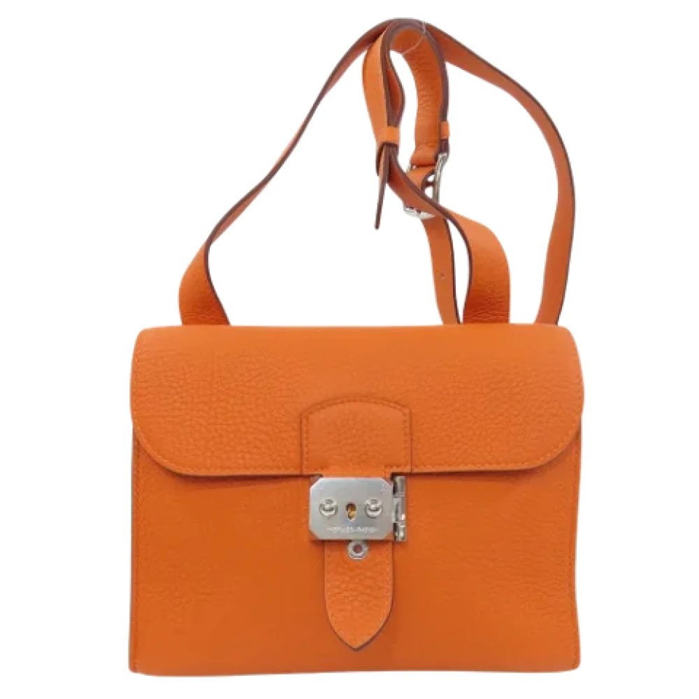 Hermès Vintage Pre-owned Leather shoulder-bags Orange Dames