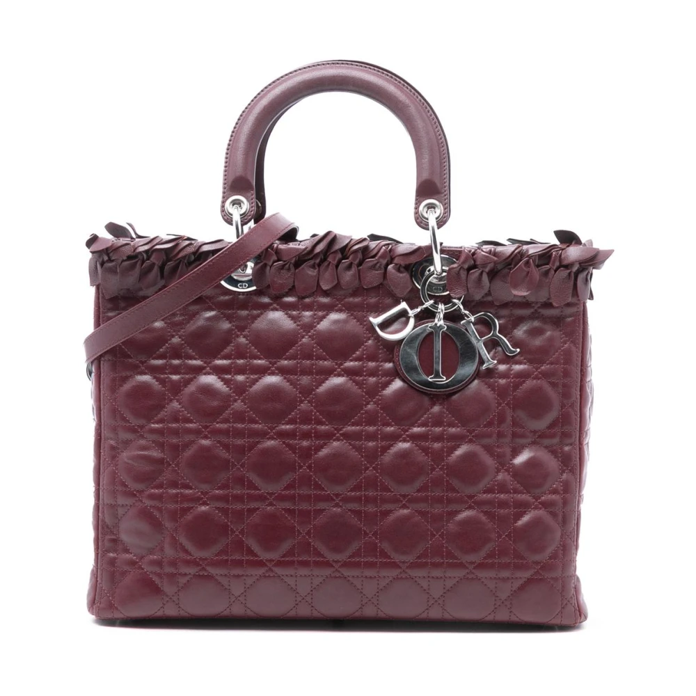 Dior Vintage Women's Red Pre-Owned Structu Leather Handbag