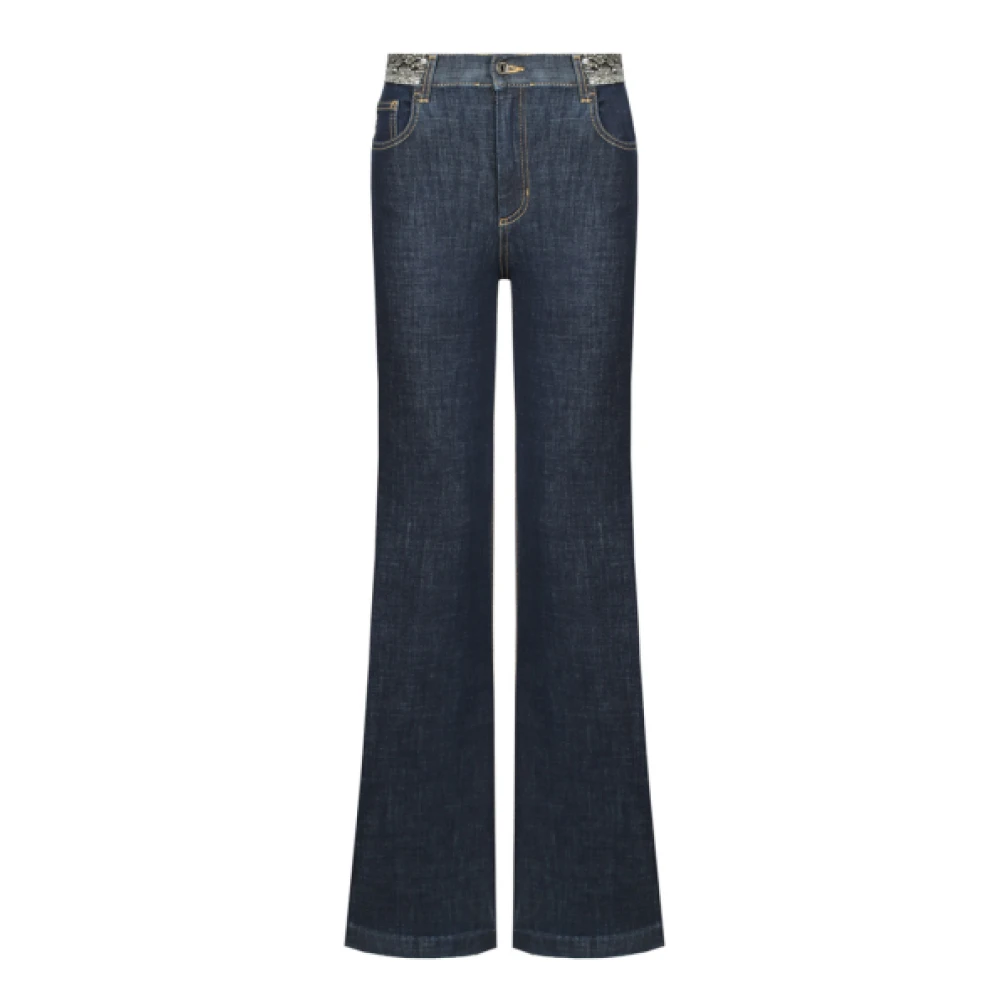 Liu Jo Hoge taille flared jeans met pailletten Blue Dames
