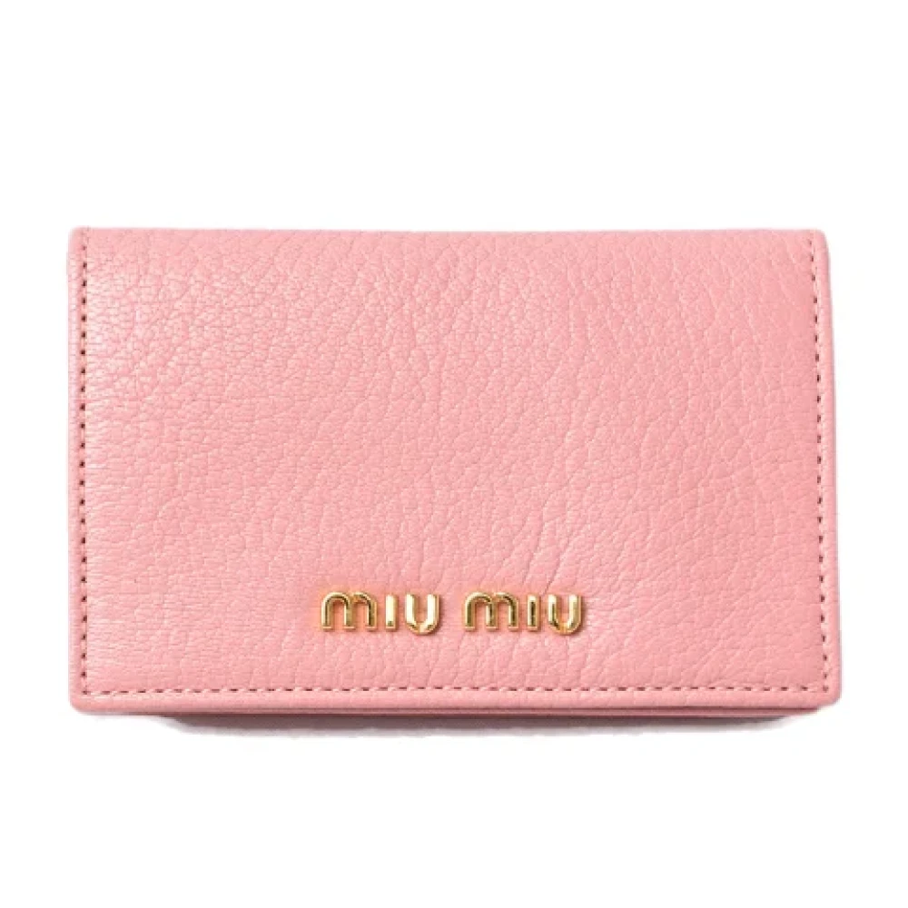 Miu Pre-owned Leather wallets Pink Dames