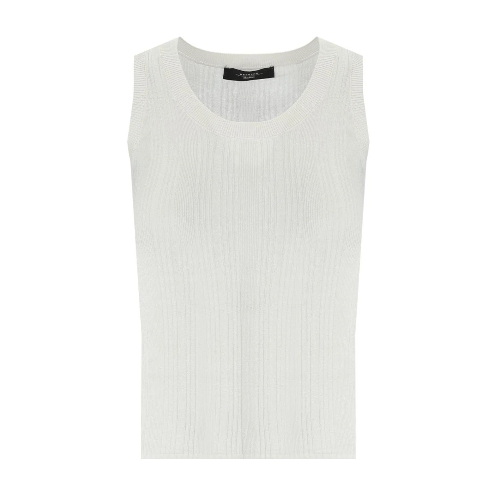 Max Mara Weekend Witte Geribbelde Ceylon Top White Dames