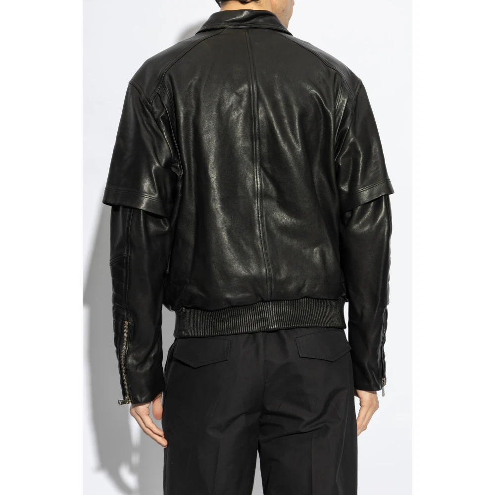 Balmain Leren jas Black Dames
