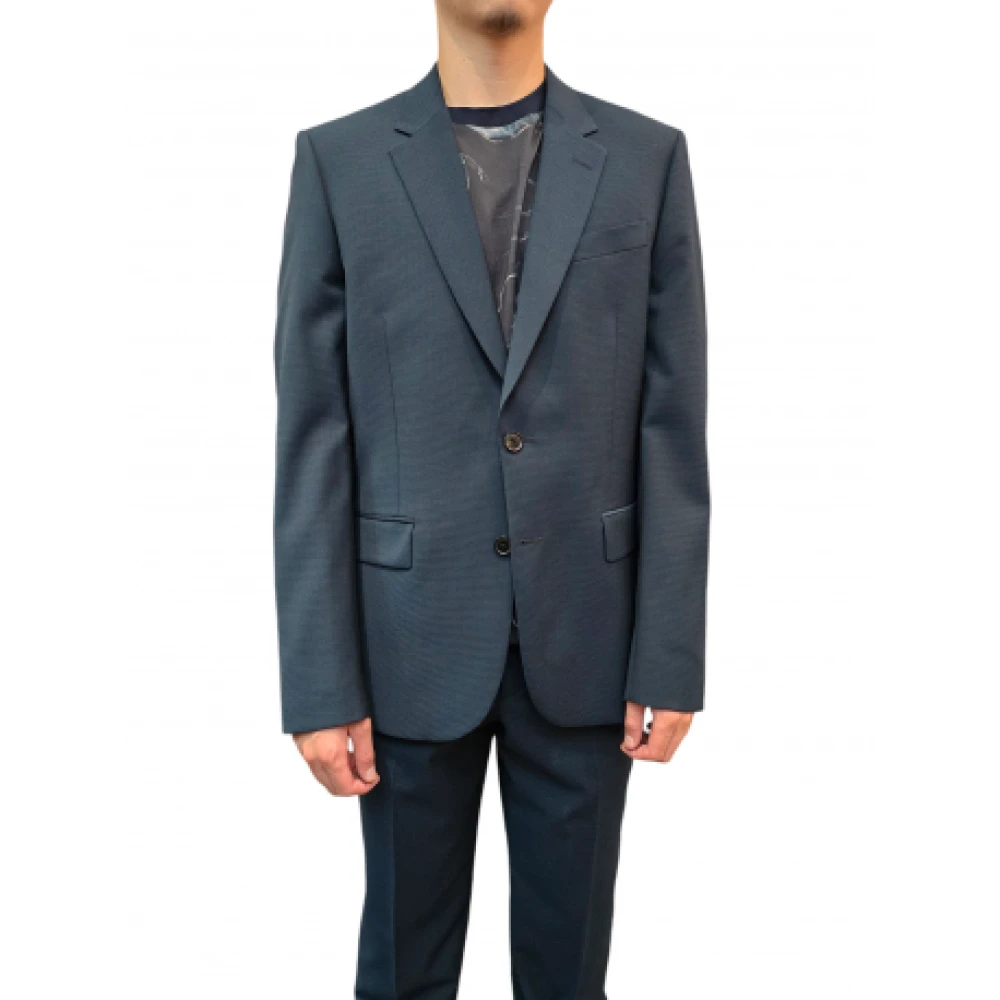 Paul Smith Groen en zwart micro gingham pak Blue Heren