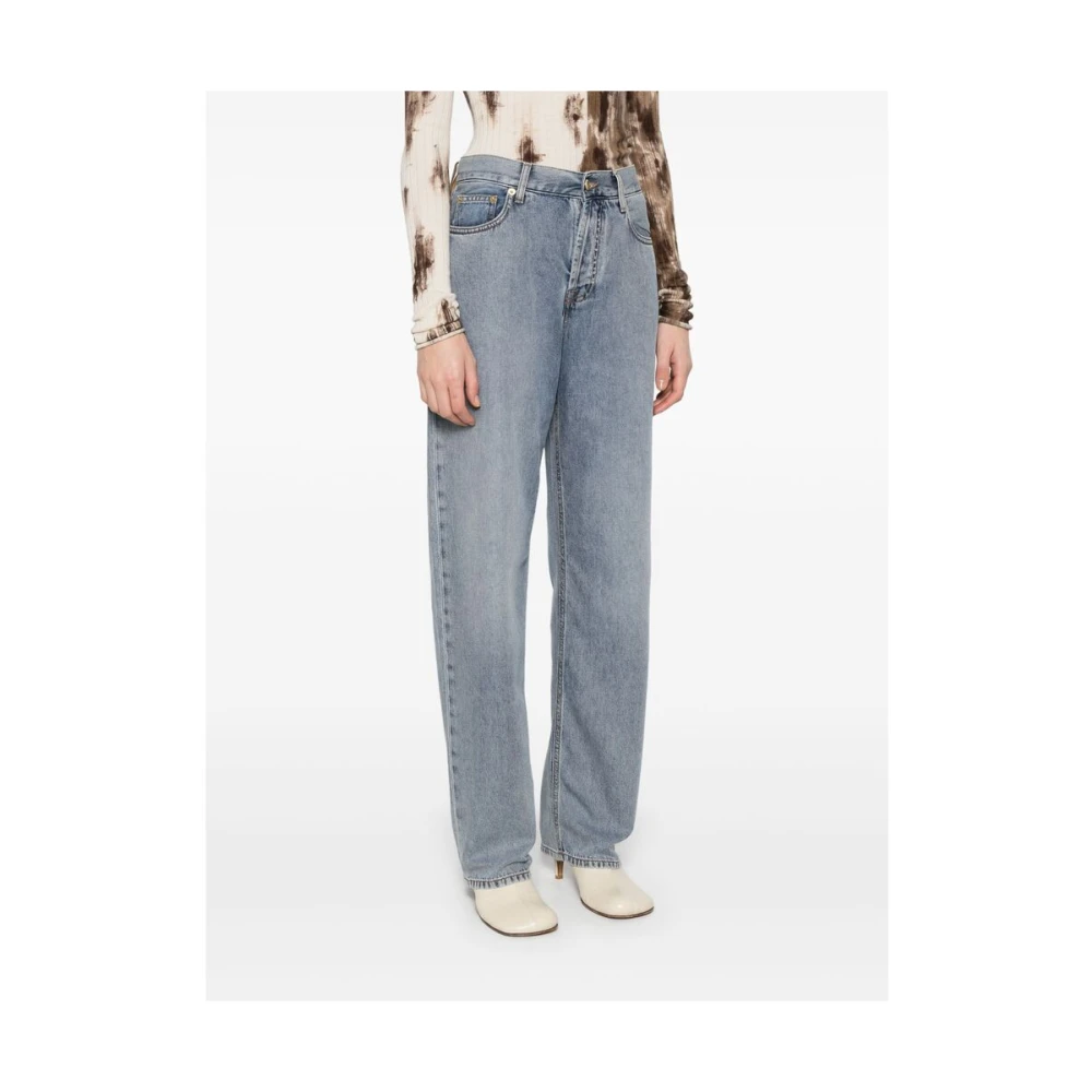 Darkpark Blauw-Grijze Jeans met knoopsluiting Blue Dames