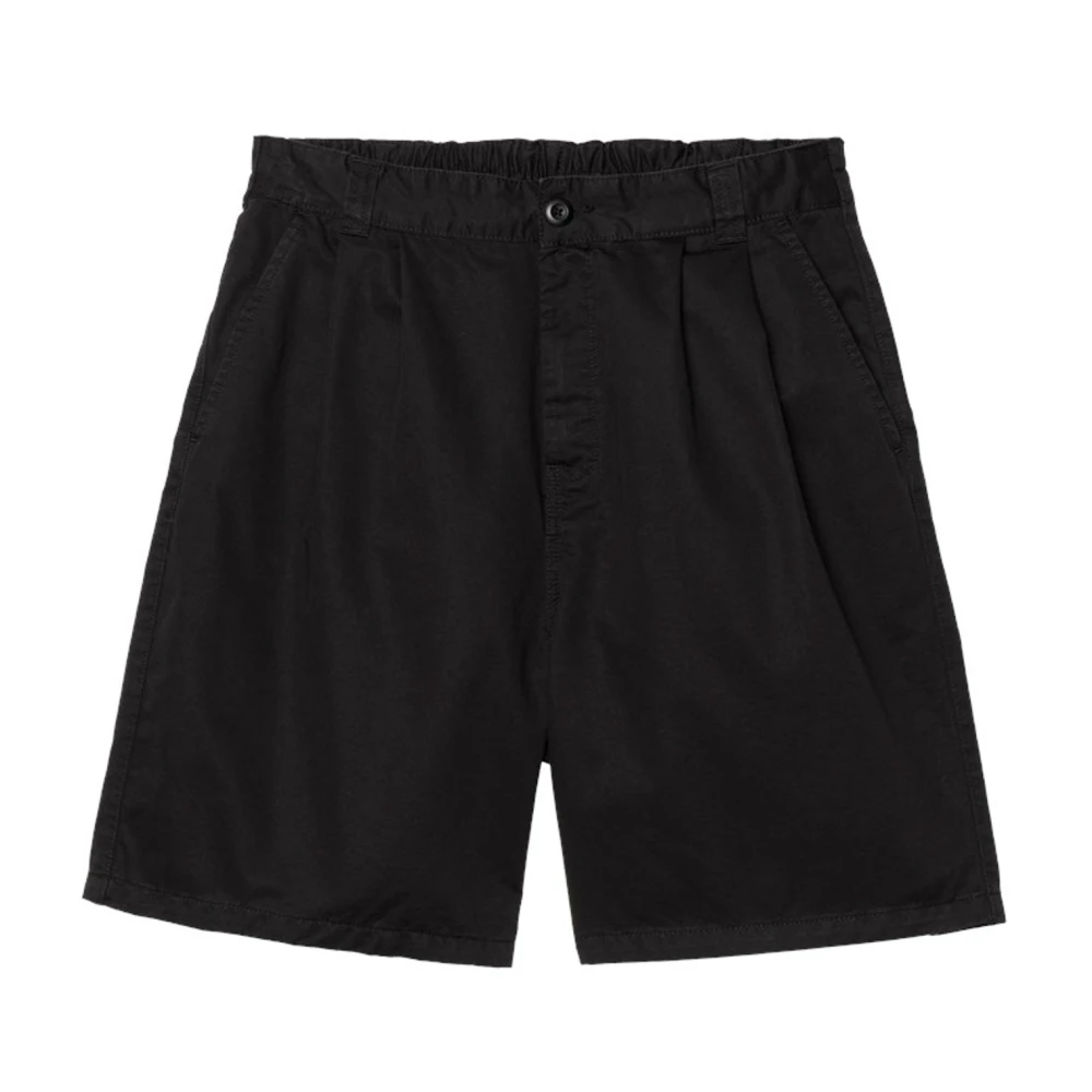 Carhartt Wip Men's Black Casual Shorts, M, Loose Fit Elastic Waist Shorts