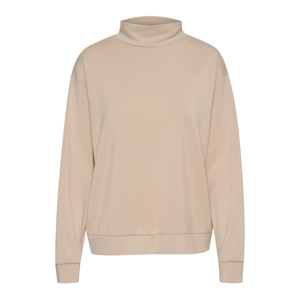 Kaffe Veergrijze Sweatshirt met hoge hals Brown Dames